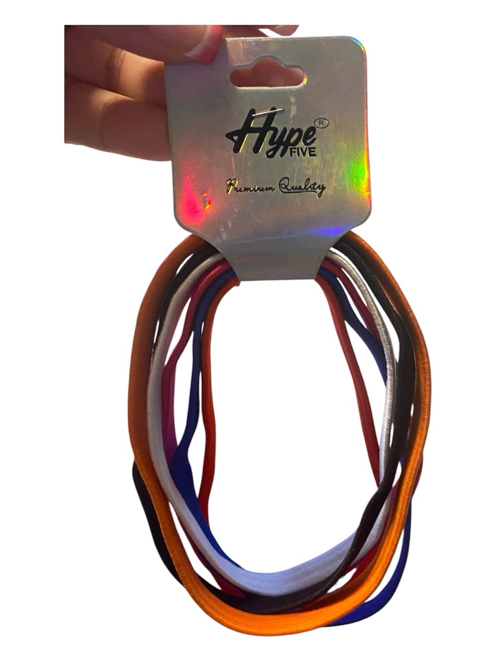 Hype Elastic Hairband Set — Orange, White, Black, Blue, Red, Pink
